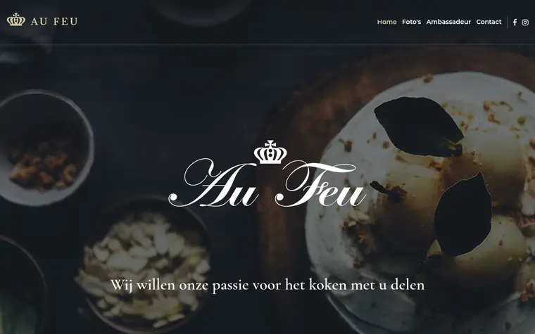 Website van restaurant Au Feu