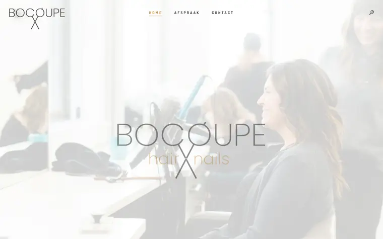 Website van Bocoupe kapsalon in Deinze